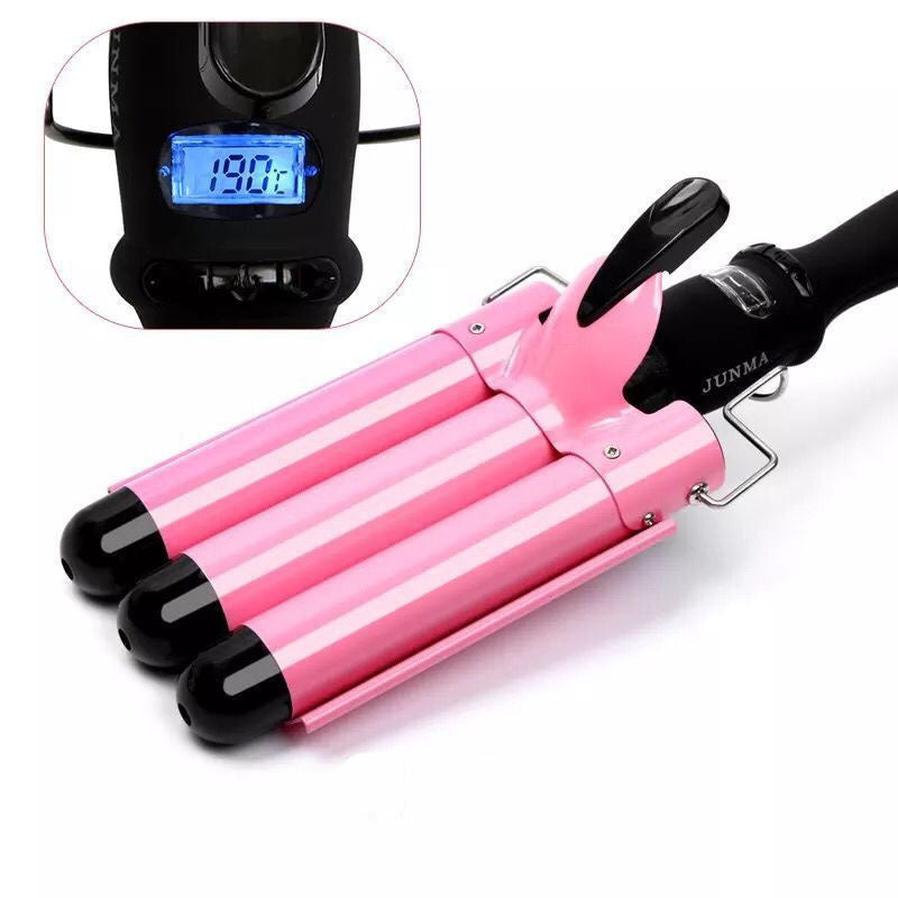 JMT-340426 Three-Tube Electric Curling Iron with Adjustable Temperature Control for Dry Hair