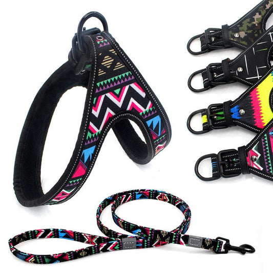 JMT-340618 Colorful Soft Dog Leash with Adjustable Harness for Small and Medium Dogs