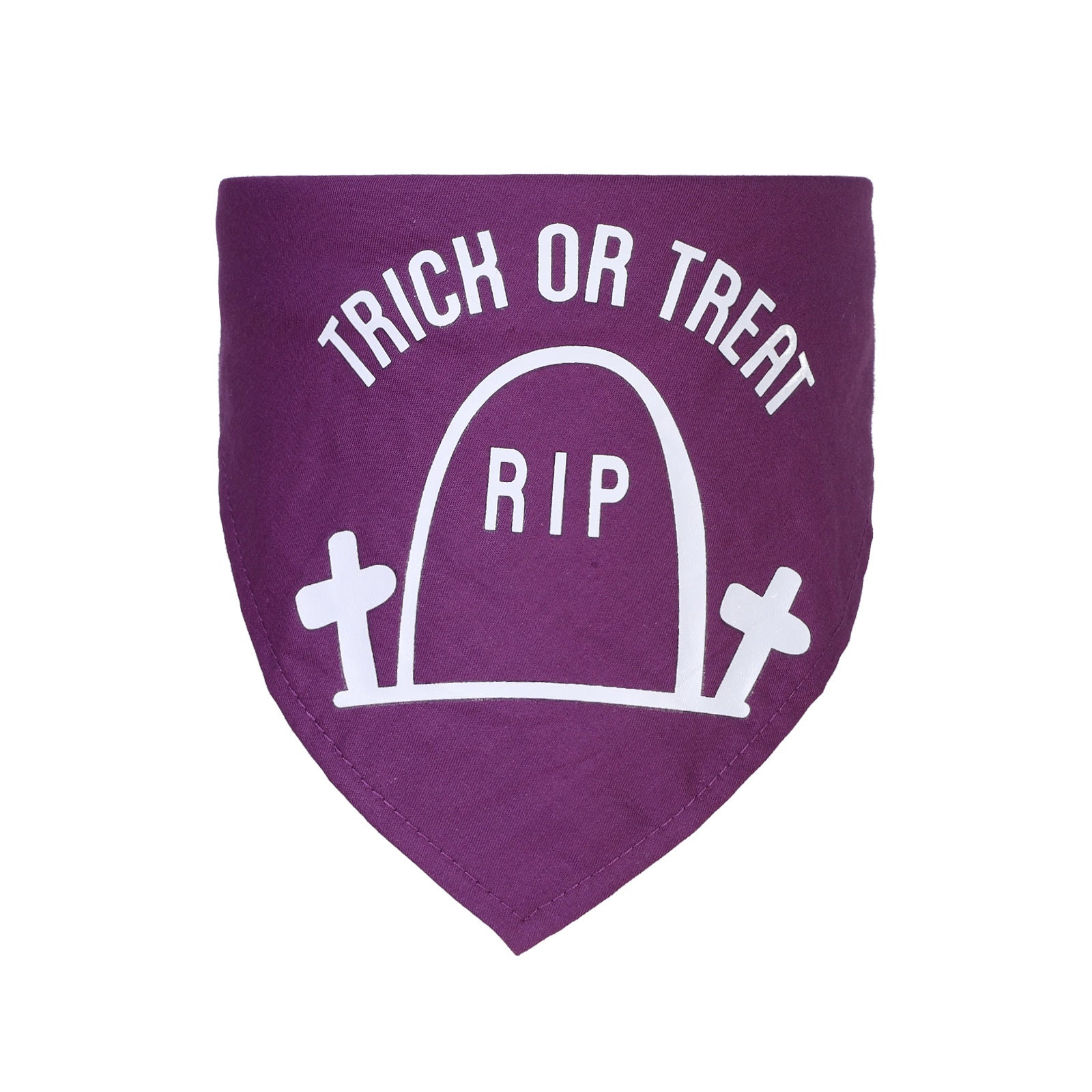 JMT-340746 Halloween Triangle Scarf for Dogs and Cats - Purple and Orange Patterns, Cotton Material, Fits Neck Sizes 22-50CM