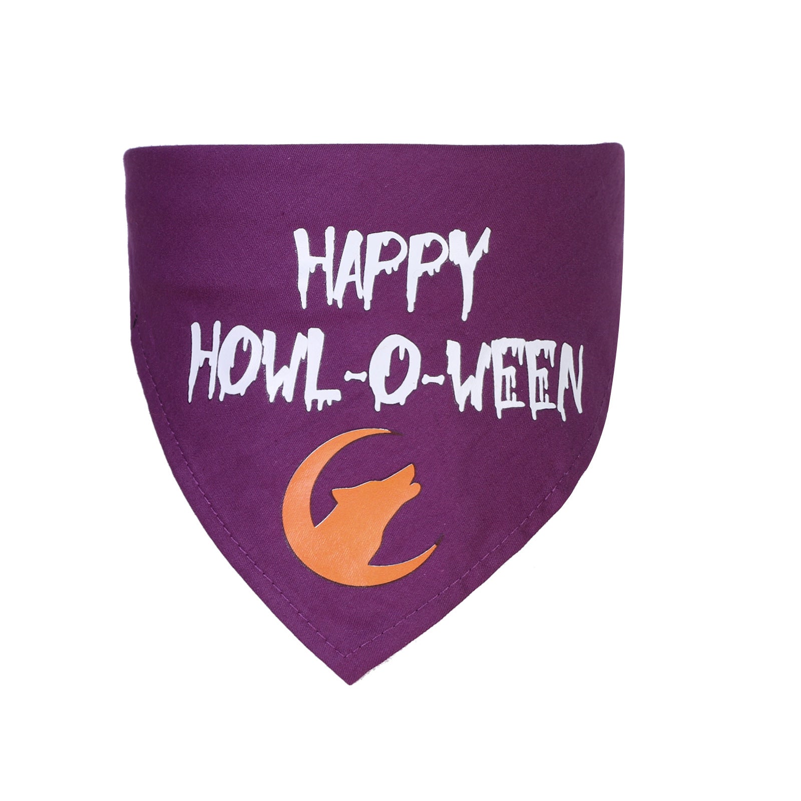 JMT-340746 Halloween Triangle Scarf for Dogs and Cats - Purple and Orange Patterns, Cotton Material, Fits Neck Sizes 22-50CM