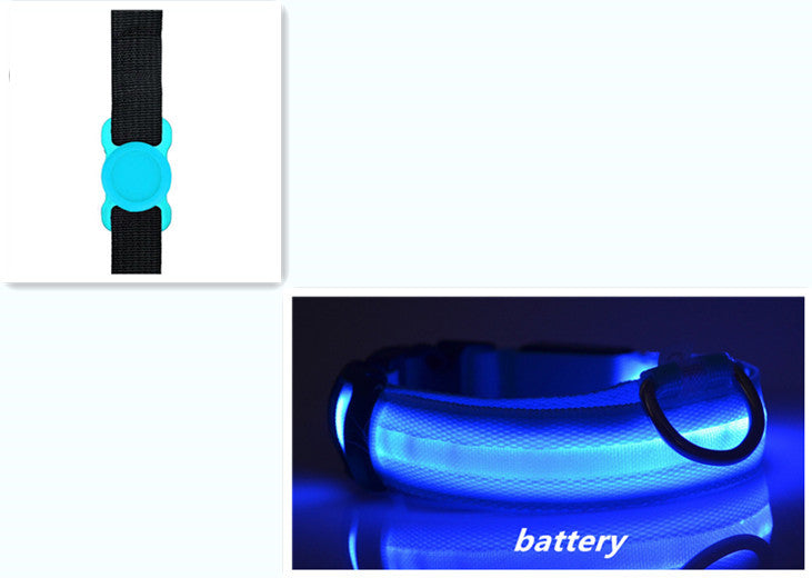 JMT-340938 LED Adjustable Silicone Locator Collar and Leash Set for Dogs and Cats - Night Safety with Multiple Flashing Modes