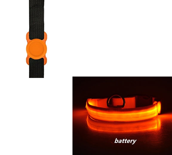 JMT-340938 LED Adjustable Silicone Locator Collar and Leash Set for Dogs and Cats - Night Safety with Multiple Flashing Modes