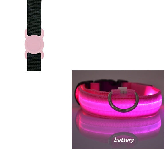 JMT-340938 LED Adjustable Silicone Locator Collar and Leash Set for Dogs and Cats - Night Safety with Multiple Flashing Modes