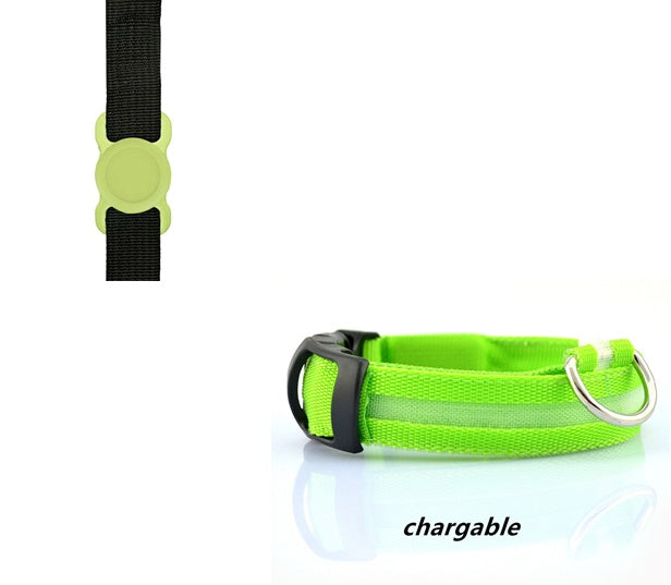 JMT-340938 LED Adjustable Silicone Locator Collar and Leash Set for Dogs and Cats - Night Safety with Multiple Flashing Modes