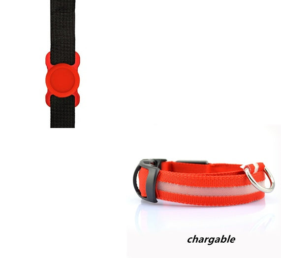 JMT-340938 LED Adjustable Silicone Locator Collar and Leash Set for Dogs and Cats - Night Safety with Multiple Flashing Modes