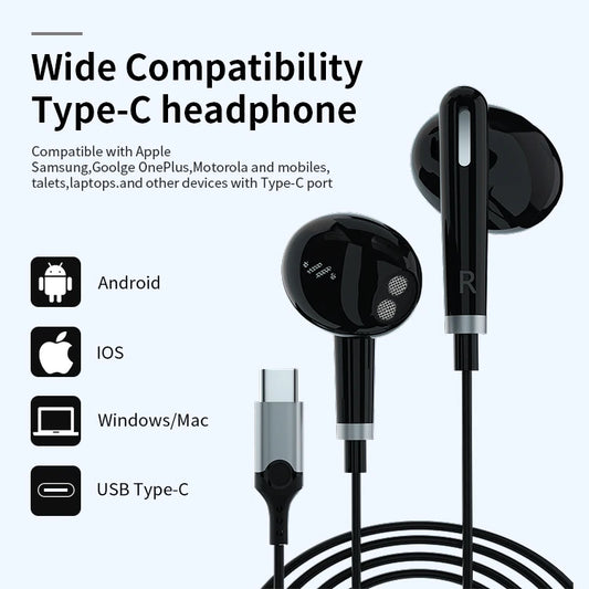 JMT-340938 USB C Wired Earbuds with Microphone for iPhone 15 Pro Max - Comfort Fit with Deep Bass Sound