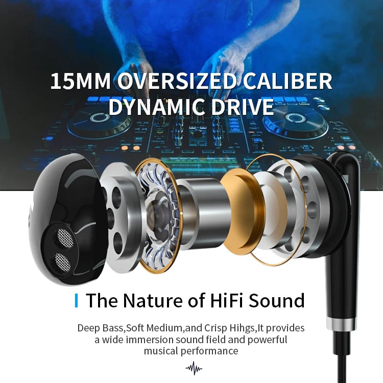 JMT-340938 USB C Wired Earbuds with Microphone for iPhone 15 Pro Max - Comfort Fit with Deep Bass Sound
