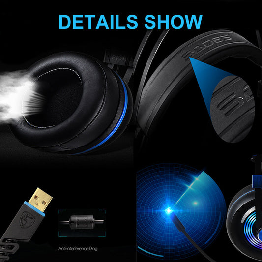 JMT-340938 Wired Headset with Colorful Surround Stereo Sound and Microphone for PCs