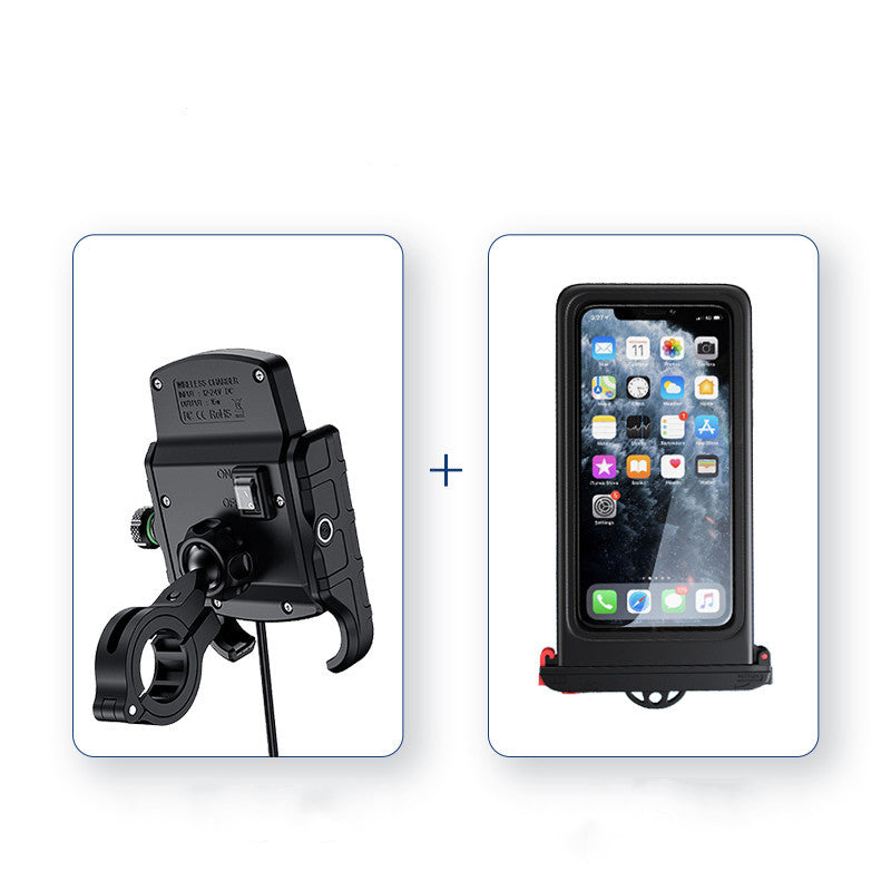 JMT-341130 Motorcycle Mobile Phone Navigation Bracket with Wireless Charging Capability for 3.5-6.5 Inch Devices