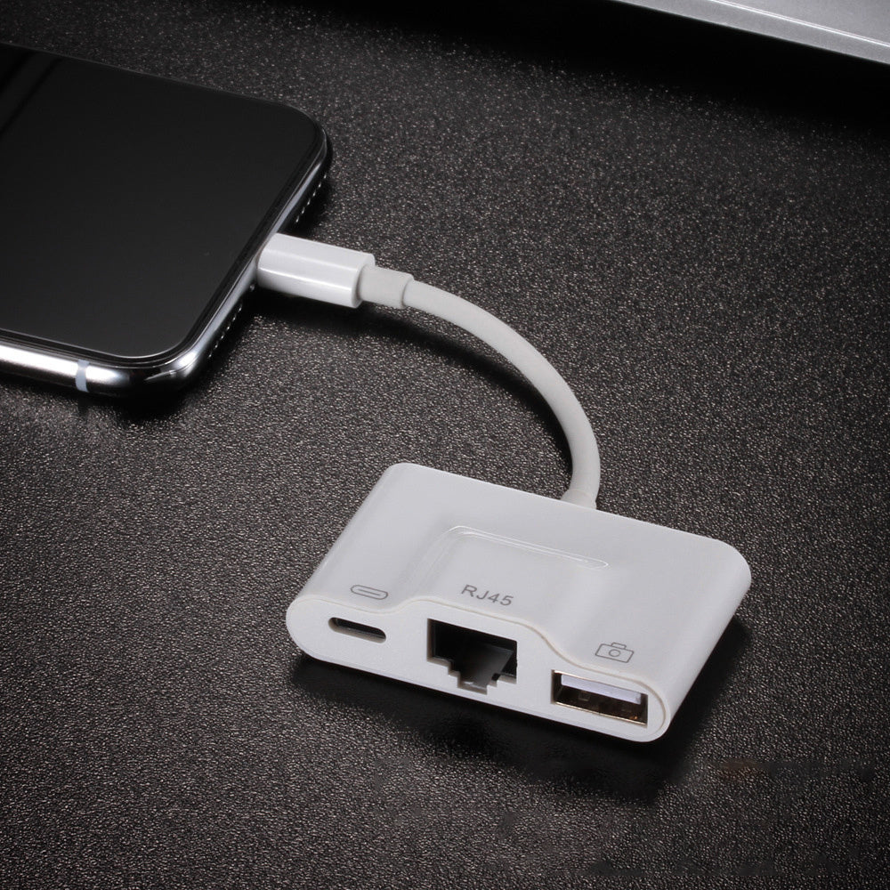 JMT-341450 Lightning to RJ45 Ethernet USB OTG Adapter for iPhone and iPad - 3 in 1 Camera Reader