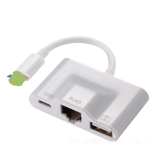 JMT-341450 Lightning to RJ45 Ethernet USB OTG Adapter for iPhone and iPad - 3 in 1 Camera Reader