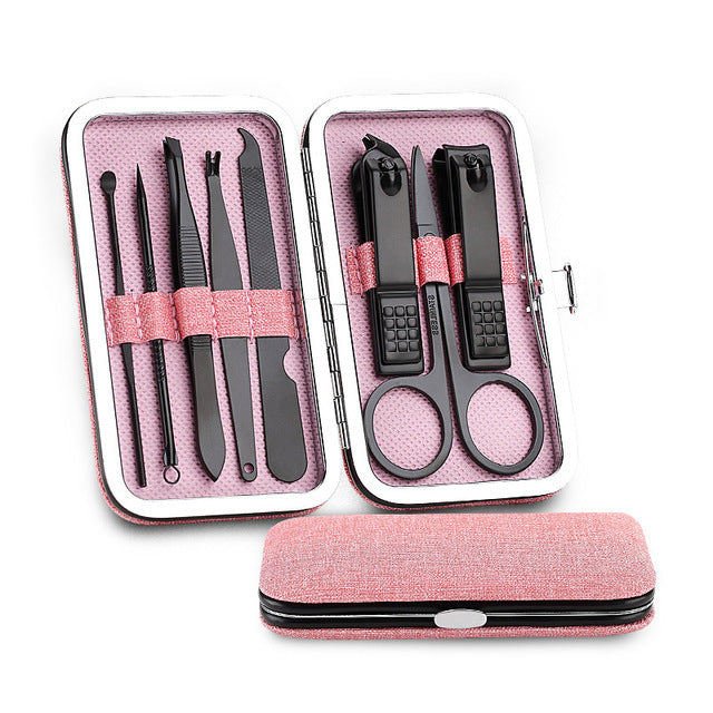 JMT-341578 8-Piece Stainless Steel Manicure and Pedicure Nail Clipper Set with Scissors