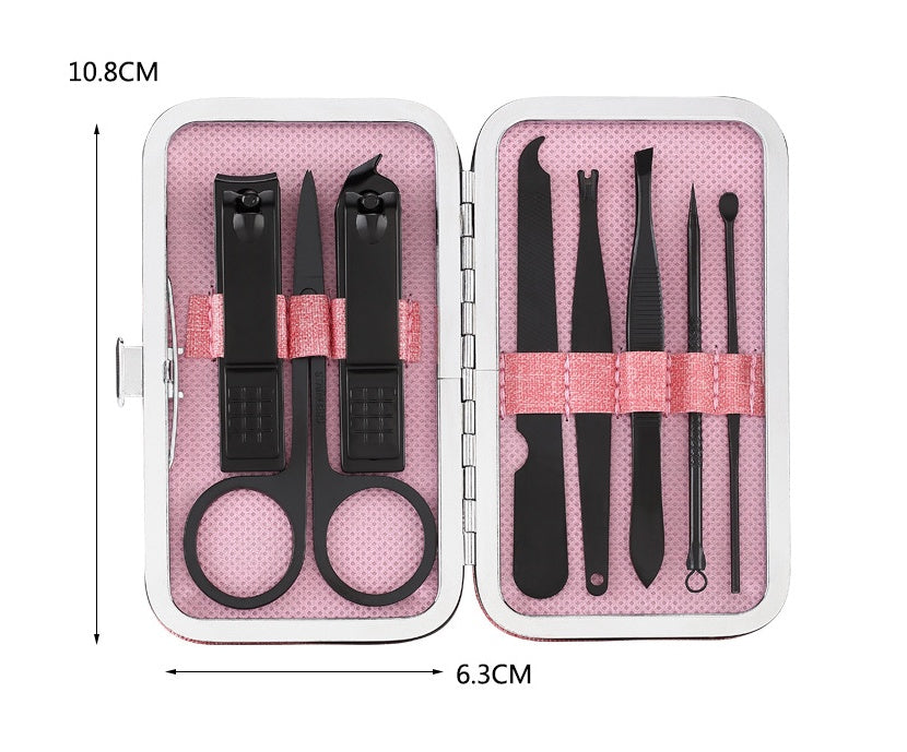 JMT-341578 8-Piece Stainless Steel Manicure and Pedicure Nail Clipper Set with Scissors
