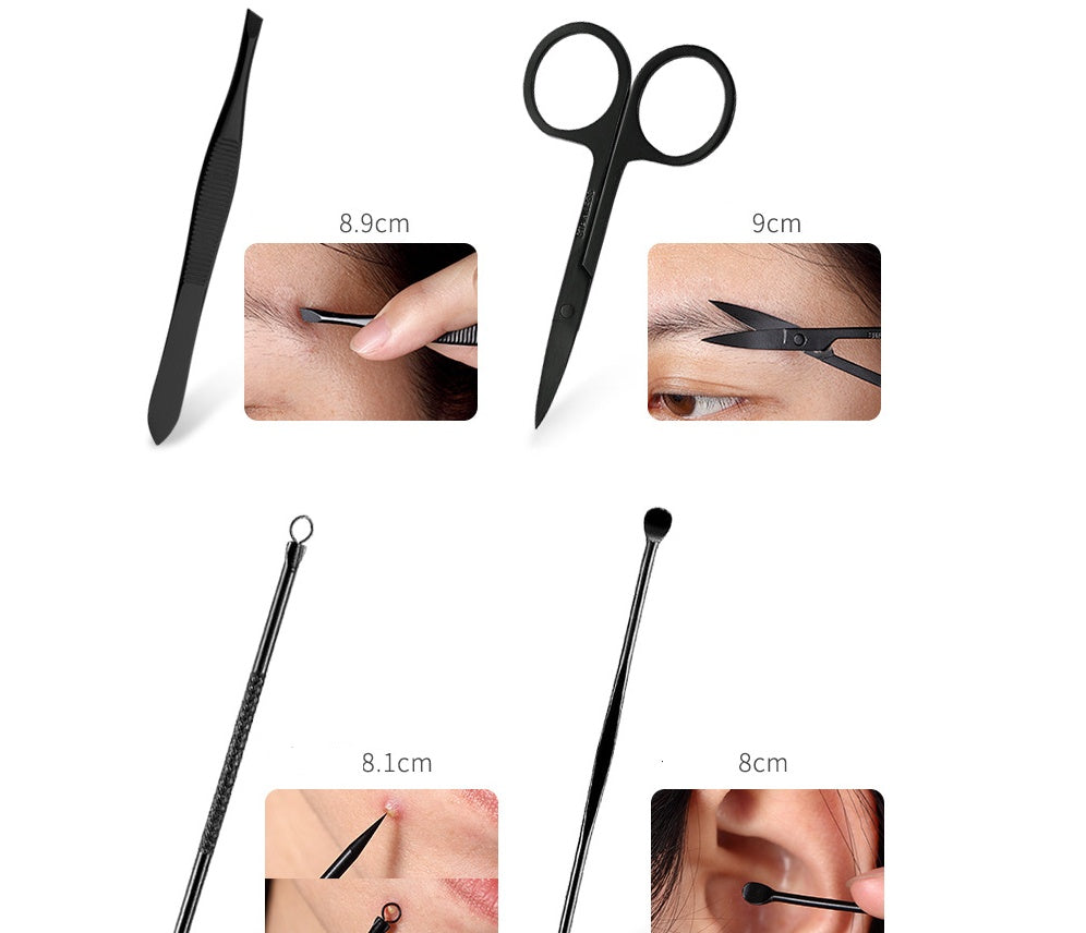 JMT-341578 8-Piece Stainless Steel Manicure and Pedicure Nail Clipper Set with Scissors