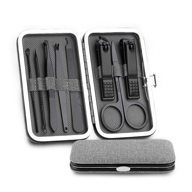 JMT-341578 8-Piece Stainless Steel Manicure and Pedicure Nail Clipper Set with Scissors
