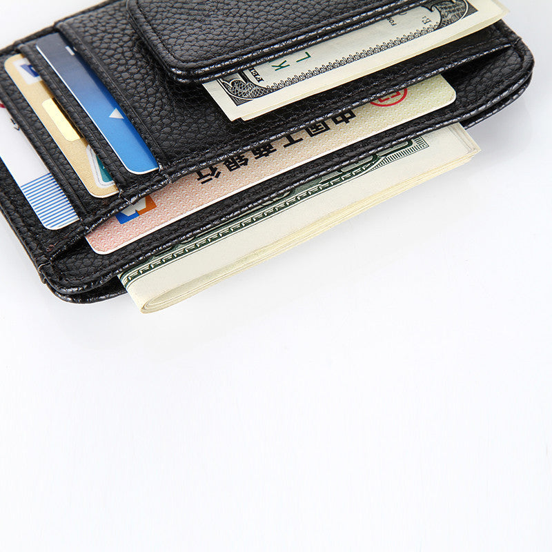 JMT-341962 Korean Style Men's PU Leather Wallet with Magnetic Snap, Card Holder, and Coin Pocket in Black or Brown