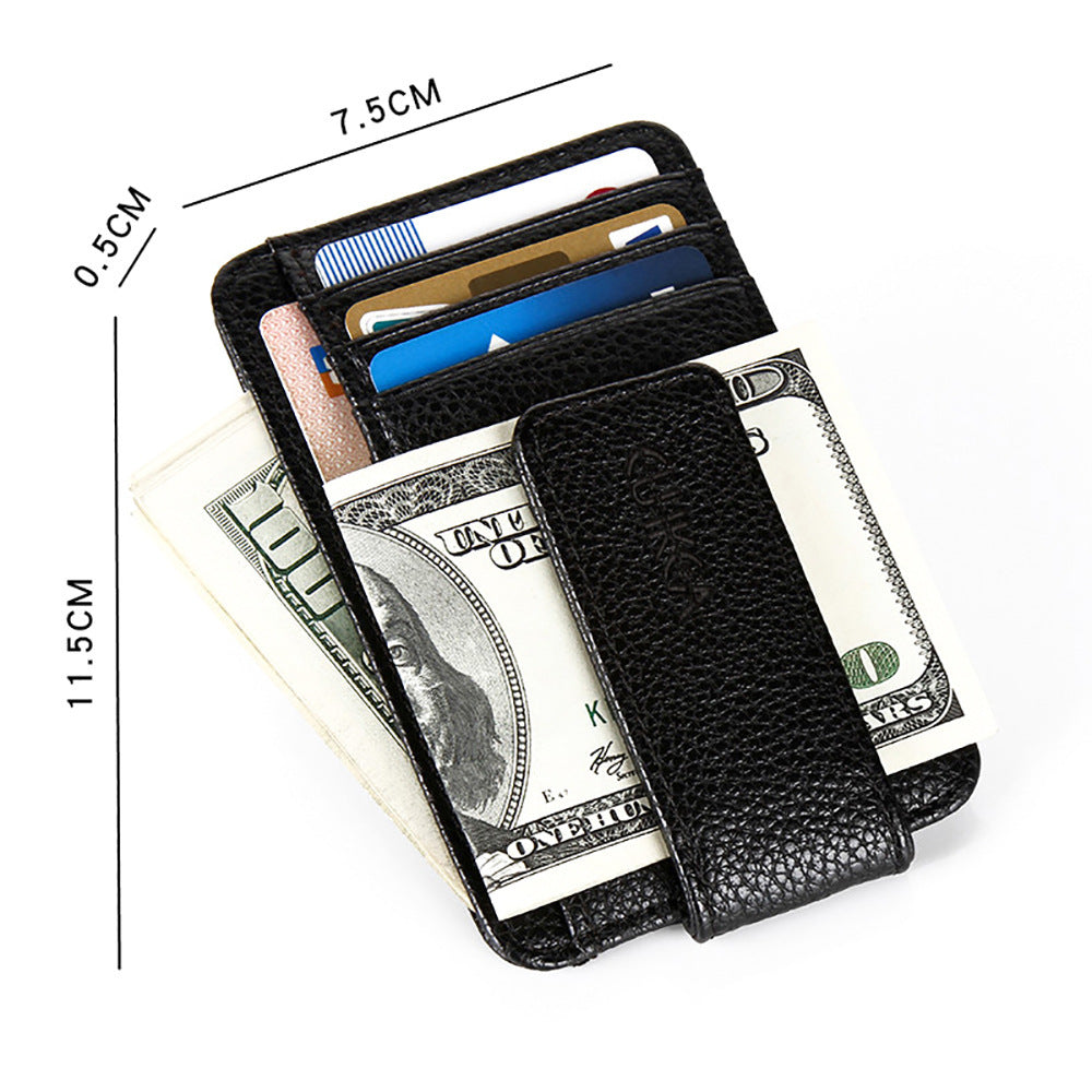JMT-341962 Korean Style Men's PU Leather Wallet with Magnetic Snap, Card Holder, and Coin Pocket in Black or Brown