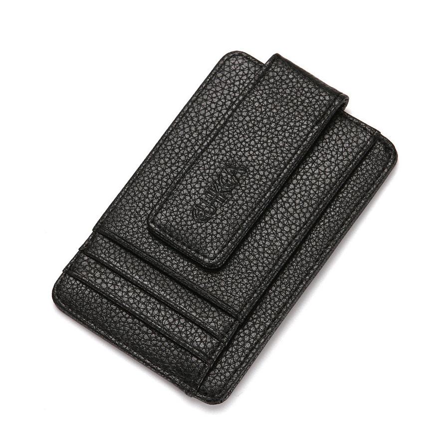 JMT-341962 Korean Style Men's PU Leather Wallet with Magnetic Snap, Card Holder, and Coin Pocket in Black or Brown
