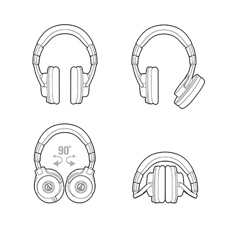 JMT-342090 Wired Head-Mounted Hi-Fi Monitor Headphones with 3.5mm/6.3mm Plugs