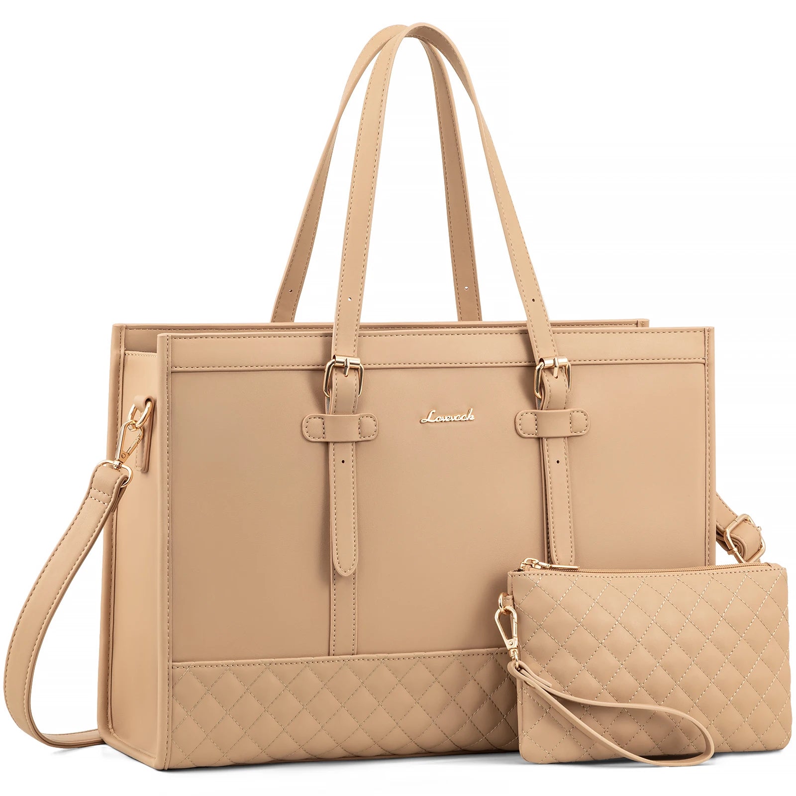 JMT-342410 Functional Canvas Leather Briefcase Tote Bag for 15.6-inch Laptops - Ideal for Work, Travel, and College
