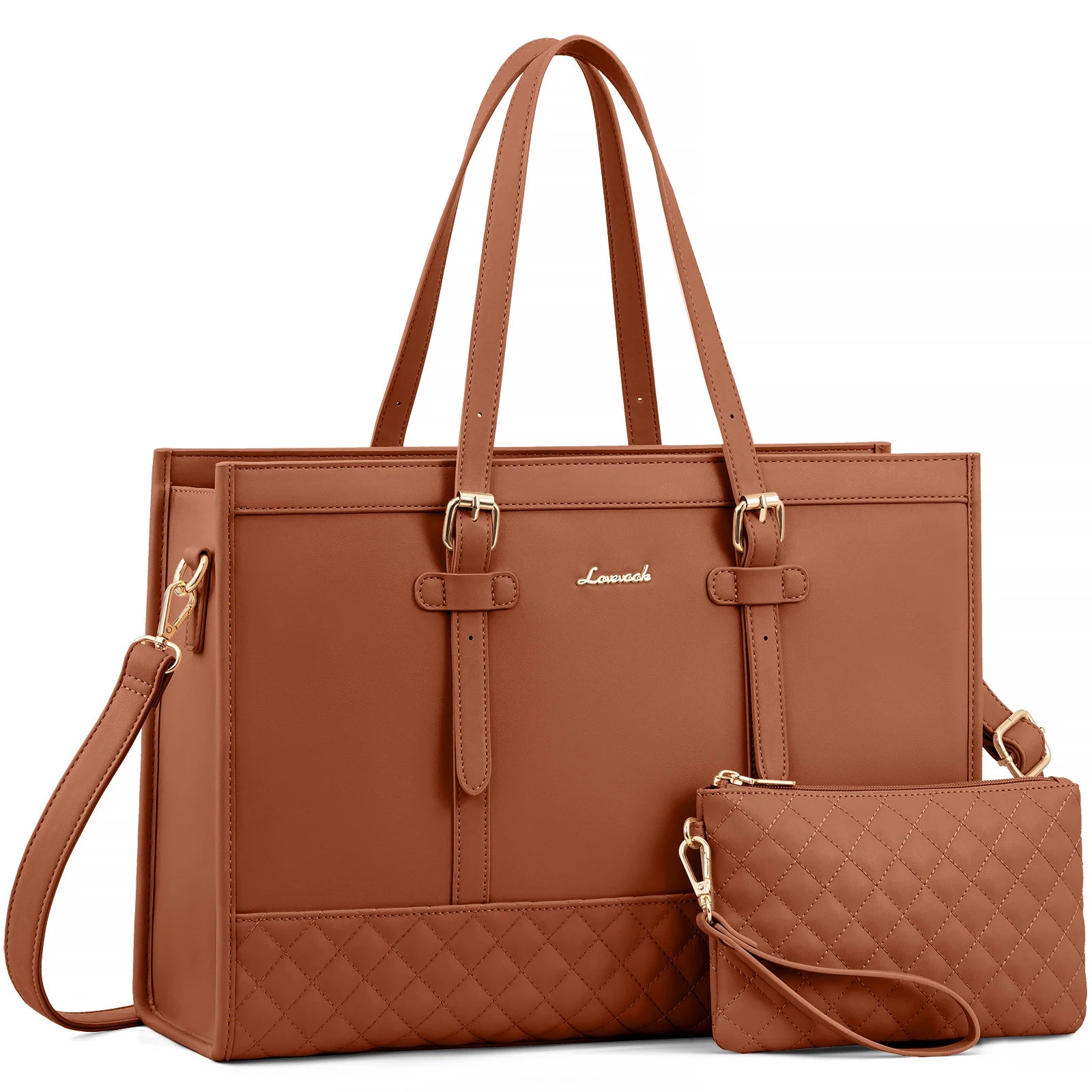 JMT-342410 Functional Canvas Leather Briefcase Tote Bag for 15.6-inch Laptops - Ideal for Work, Travel, and College