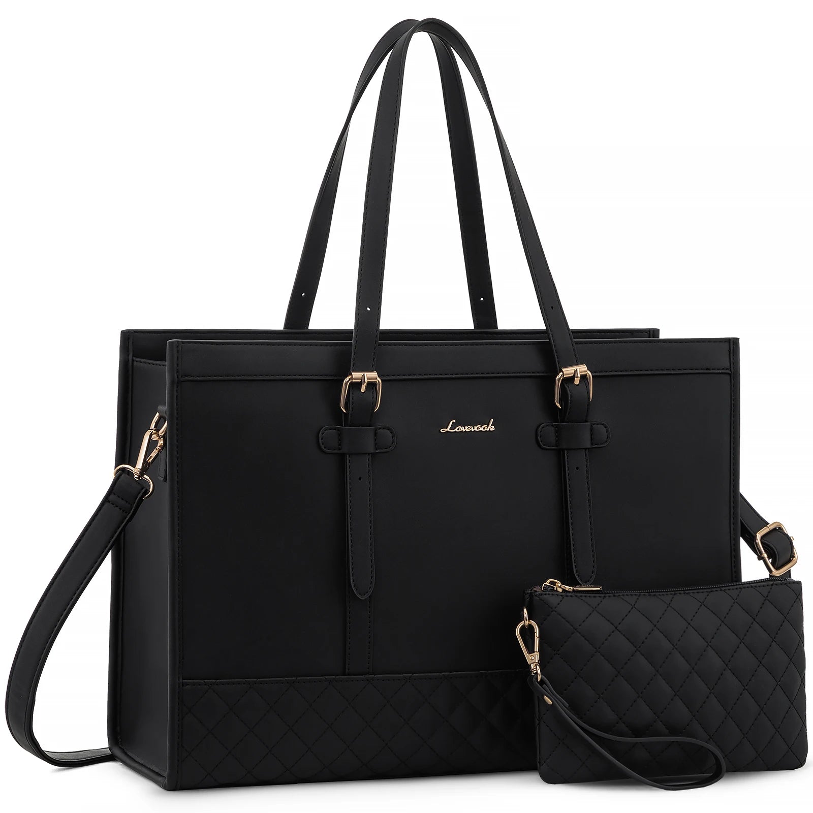 JMT-342410 Functional Canvas Leather Briefcase Tote Bag for 15.6-inch Laptops - Ideal for Work, Travel, and College