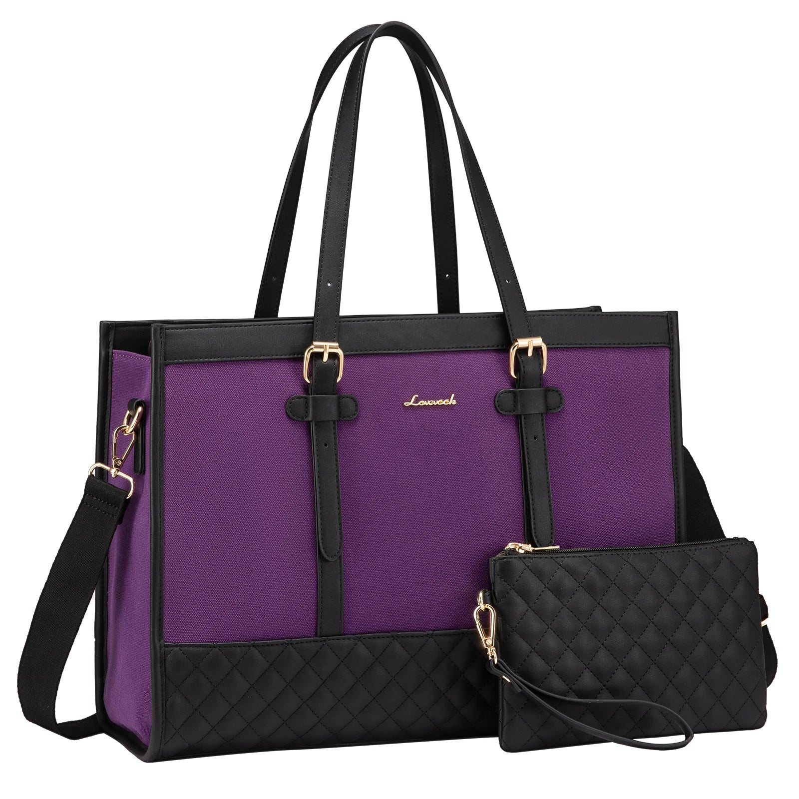 JMT-342410 Functional Canvas Leather Briefcase Tote Bag for 15.6-inch Laptops - Ideal for Work, Travel, and College