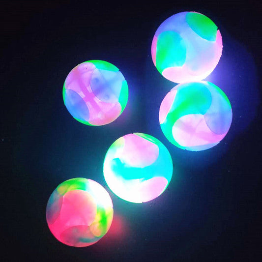 JMT-342730 Tricolor Luminous High Stretch Dog Toy Ball - Bite Toy for Pets and Kids