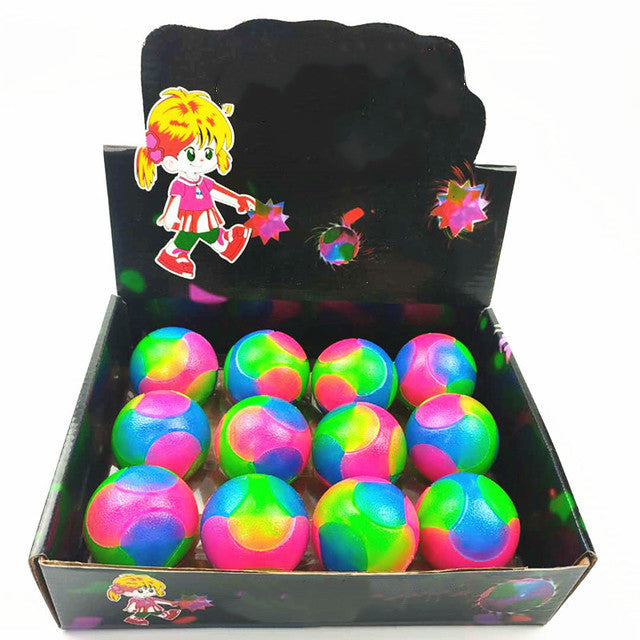 JMT-342730 Tricolor Luminous High Stretch Dog Toy Ball - Bite Toy for Pets and Kids