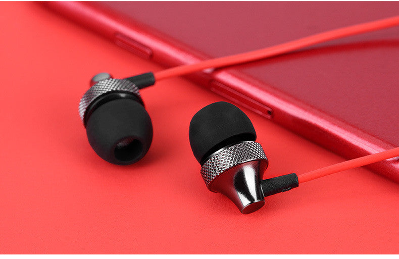 JMT-342922 Heavy Bass Copper In-Ear Headphones with Microphone and Wheat Cable, 3.5mm Plug, Available in Gold, Silver, Black, Red and Black