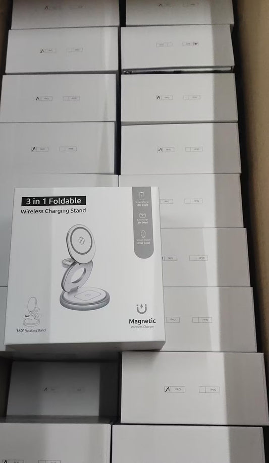 JMT-343114 Magnetic Three-in-One Wireless Charger for Fast Charging Devices