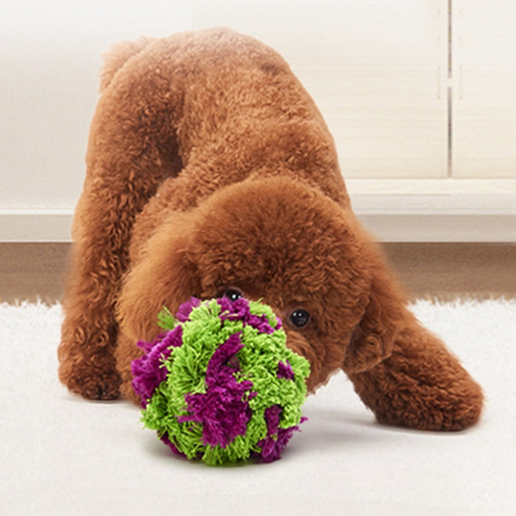 JMT-343562 Plush Dog Teething Ball - Interactive Teeth Cleaning and Grinding Toy for Dogs, 15cm Diameter, Wear-Resistant and Tear-Resistant