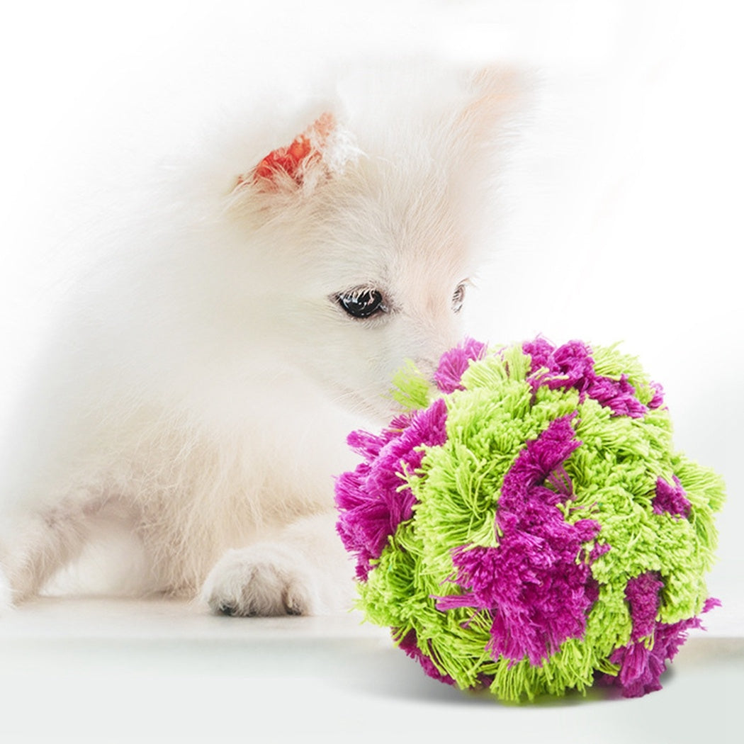 JMT-343562 Plush Dog Teething Ball - Interactive Teeth Cleaning and Grinding Toy for Dogs, 15cm Diameter, Wear-Resistant and Tear-Resistant