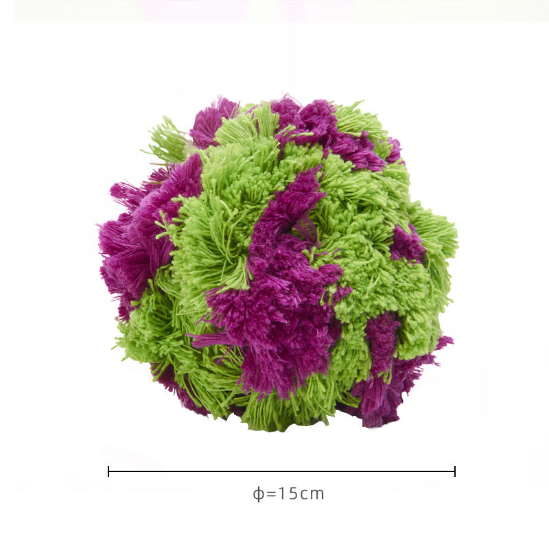 JMT-343562 Plush Dog Teething Ball - Interactive Teeth Cleaning and Grinding Toy for Dogs, 15cm Diameter, Wear-Resistant and Tear-Resistant