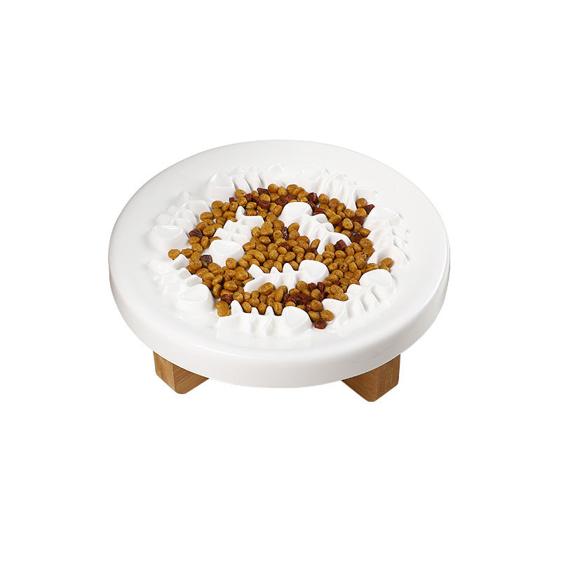 JMT-343754 Ceramic Slow Feed Pet Bowl for Cats and Small Dogs - Promotes Healthy Eating Habits