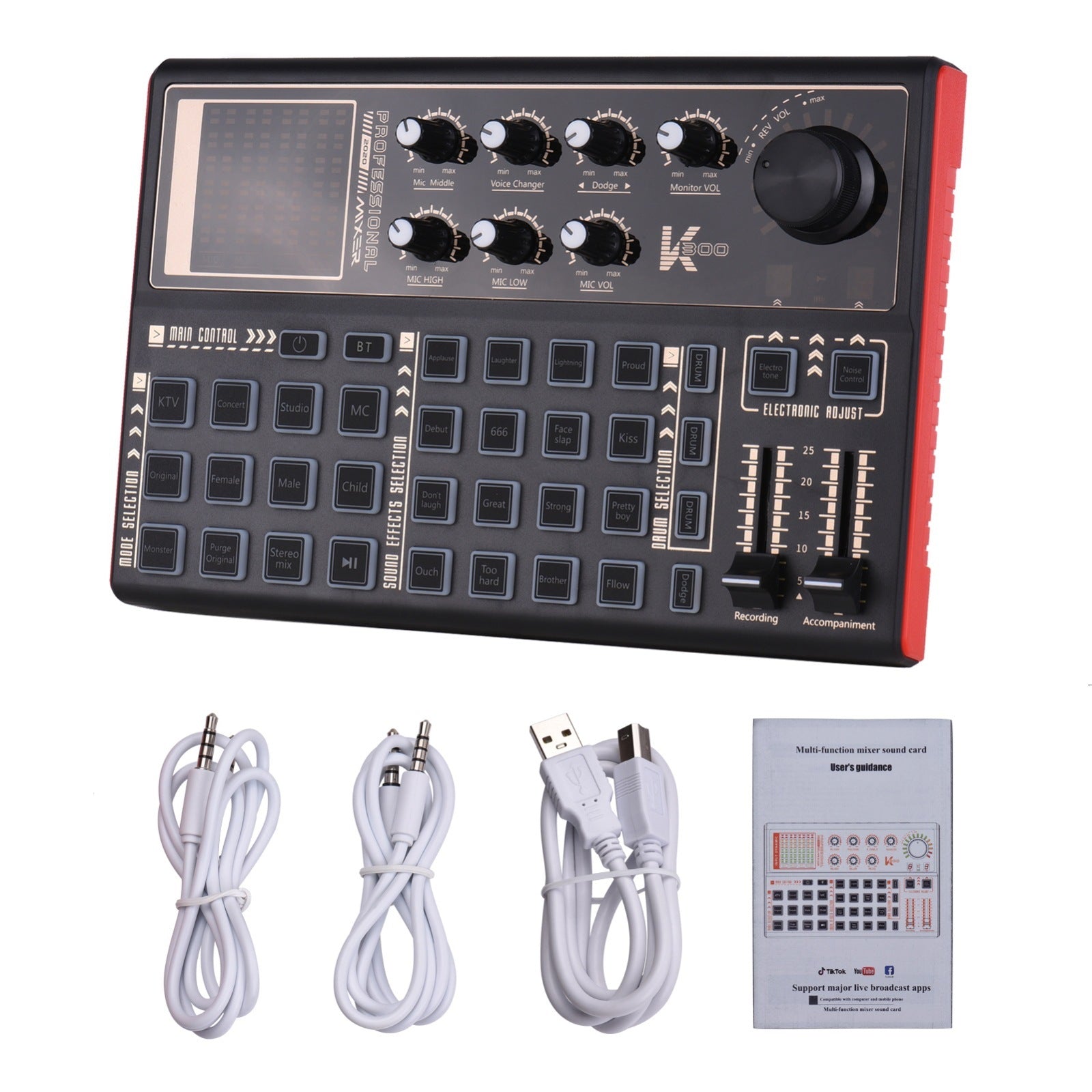 JMT-343754 External K Song Accompaniment Sound Card with Multiple Effects and Long Battery Life