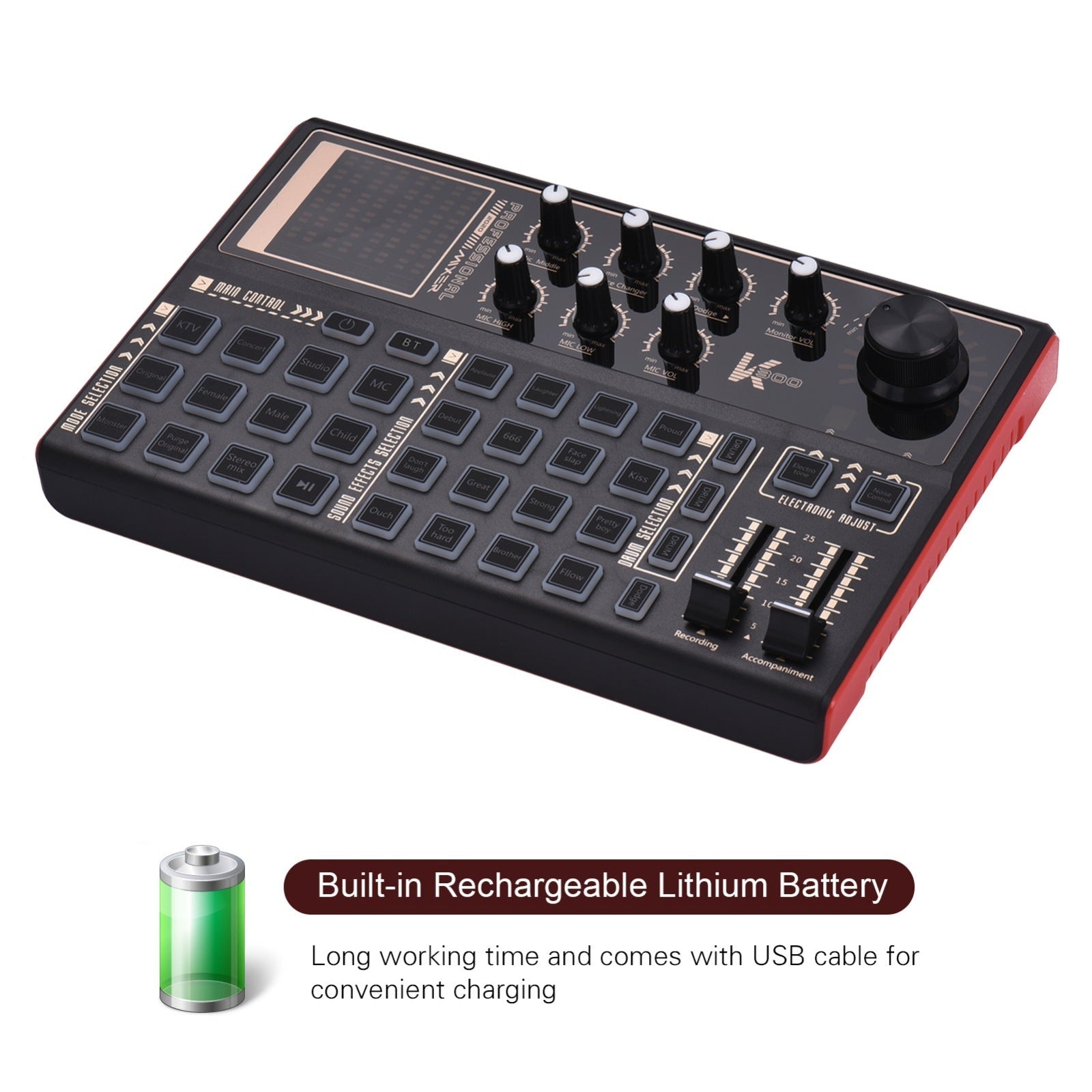 JMT-343754 External K Song Accompaniment Sound Card with Multiple Effects and Long Battery Life