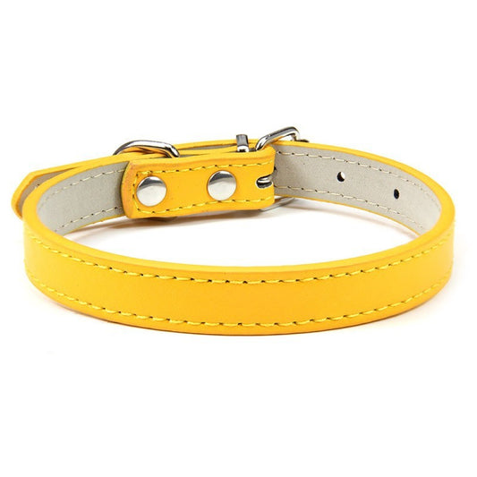 JMT-344394 Pet PU Leather Collar with Wire Buckle in Various Colors and Sizes
