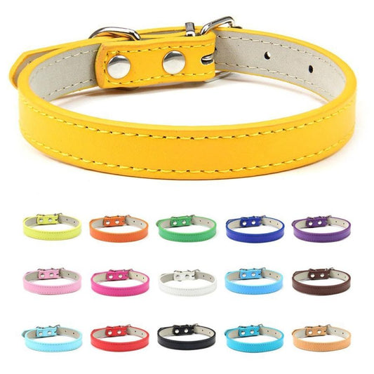 JMT-344394 Pet PU Leather Collar with Wire Buckle in Various Colors and Sizes