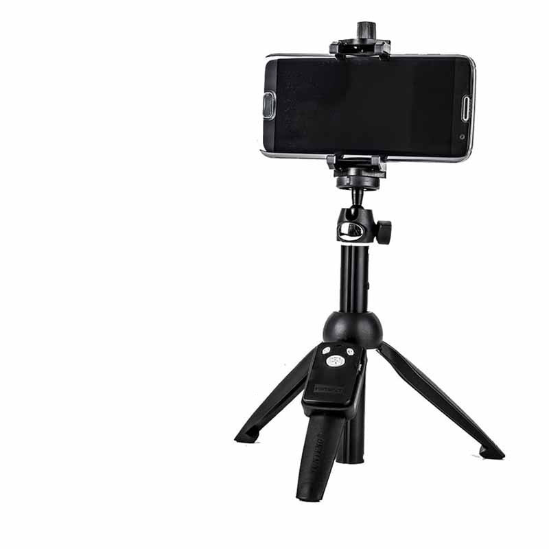 JMT-344586 Adjustable Selfie Stick Tripod for Mobile Phones, Collapsible Aluminum Alloy, Black, Compatible with iPhone Models
