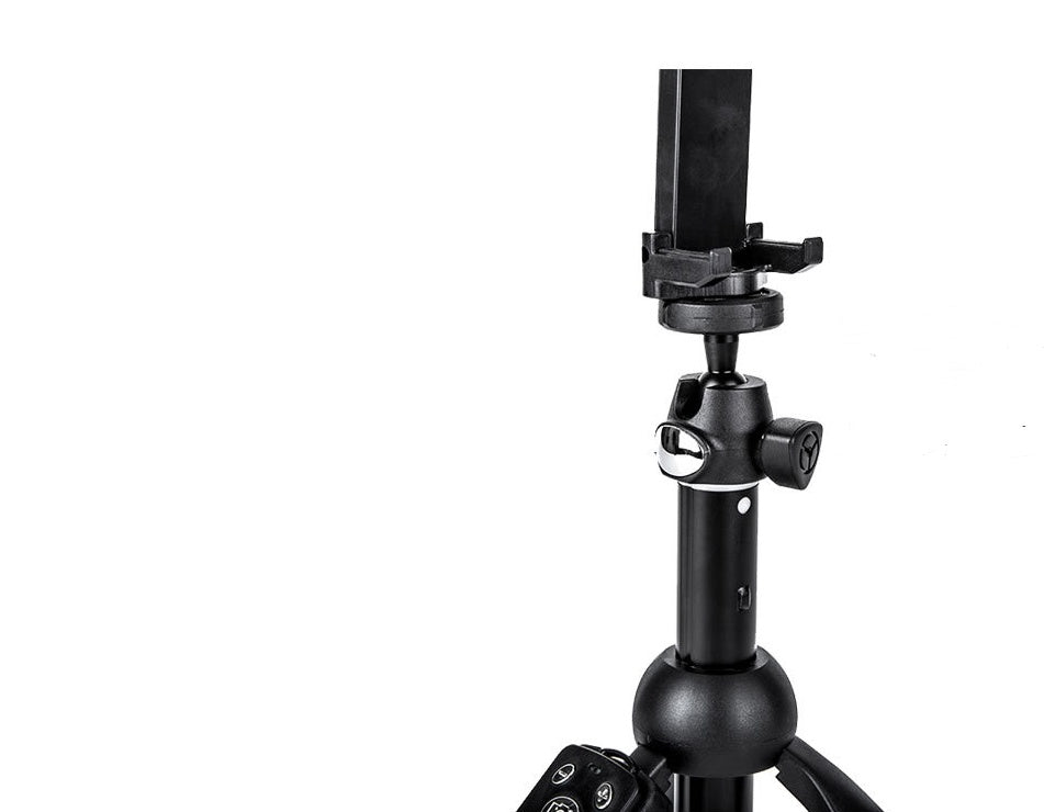 JMT-344586 Adjustable Selfie Stick Tripod for Mobile Phones, Collapsible Aluminum Alloy, Black, Compatible with iPhone Models