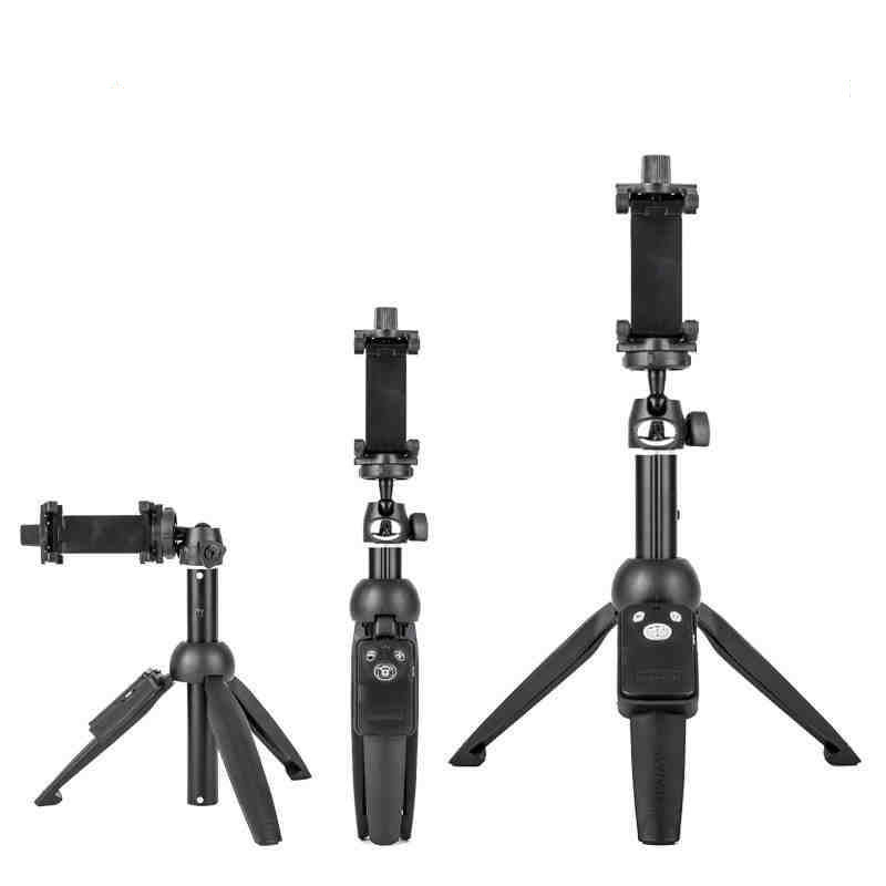 JMT-344586 Adjustable Selfie Stick Tripod for Mobile Phones, Collapsible Aluminum Alloy, Black, Compatible with iPhone Models