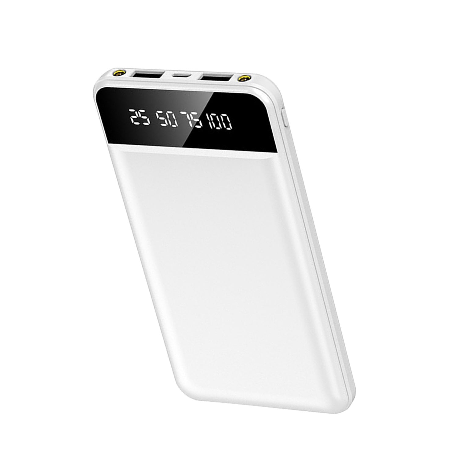 JMT-344906 10000mAh Portable Power Bank Ultra Slim External Battery Pack with Dual USB Outputs and LED Flashlight