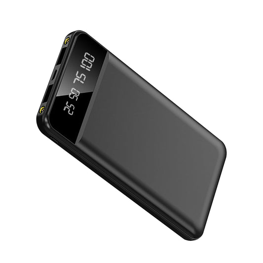 JMT-344906 10000mAh Portable Power Bank Ultra Slim External Battery Pack with Dual USB Outputs and LED Flashlight
