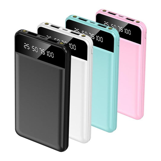 JMT-344906 10000mAh Portable Power Bank Ultra Slim External Battery Pack with Dual USB Outputs and LED Flashlight