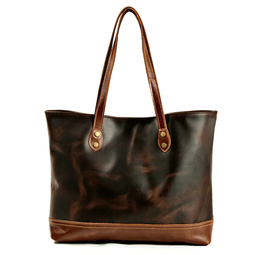 JMT-345418 Vintage Leather Handle Canvas Tote Bag for Women