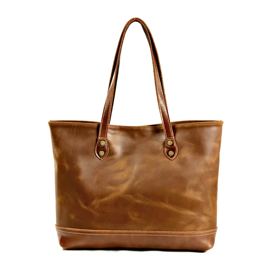 JMT-345418 Vintage Leather Handle Canvas Tote Bag for Women