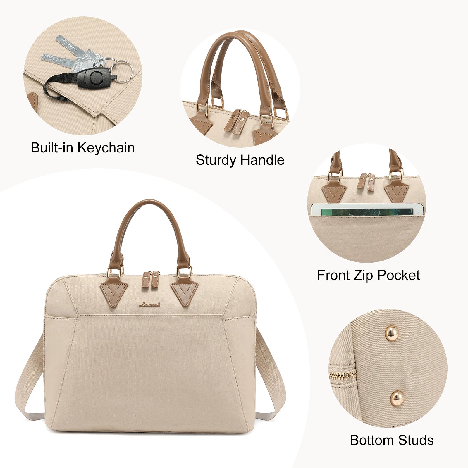 JMT-345546 Waterproof Canvas Business Bag Set for Women – 15.6in Briefcase and Large Tote Crossbody Laptop Handbag
