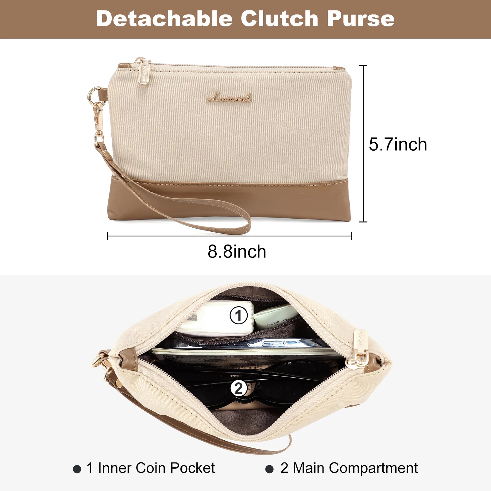 JMT-345546 Waterproof Canvas Business Bag Set for Women – 15.6in Briefcase and Large Tote Crossbody Laptop Handbag