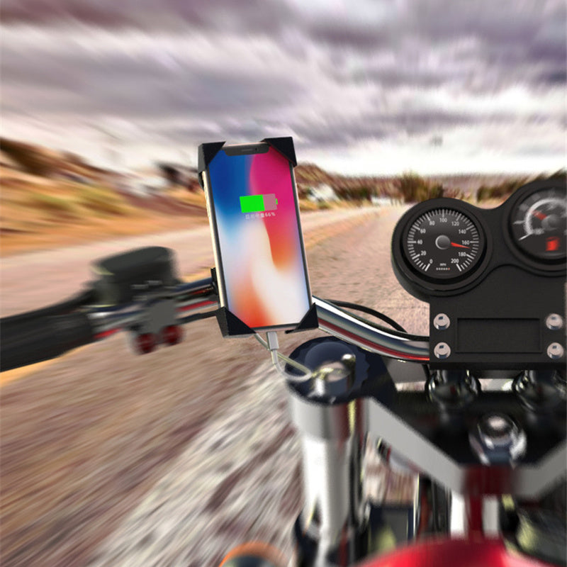 JMT-345738 Universal Motorcycle and Bicycle Phone Holder with One-Key Lock for 4-6.5 Inch Devices, Shockproof and Anti-Skid Design